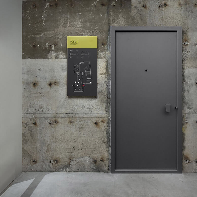 Porte blindée CR4 pour poste de contôle sécurité